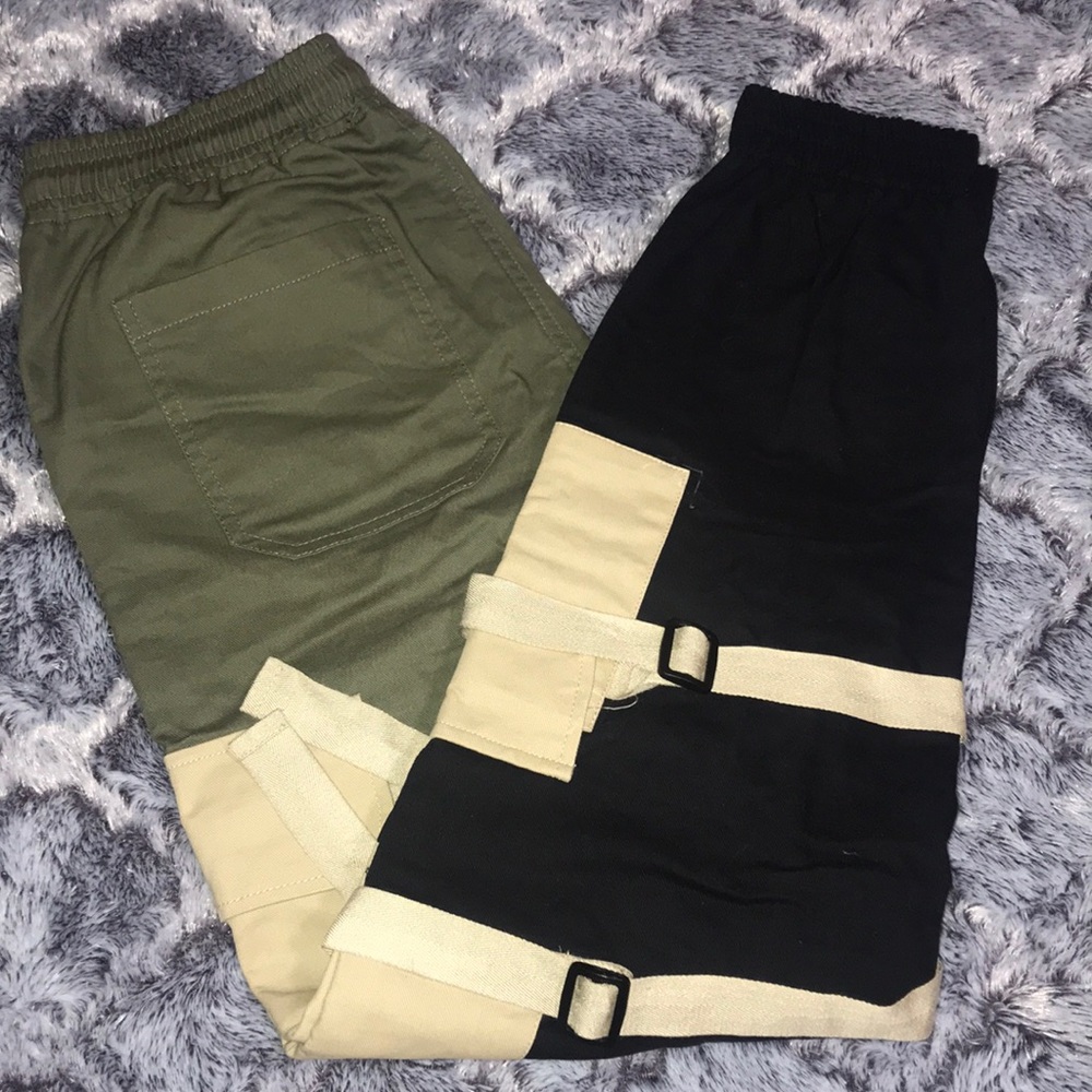 (SOLD) Block It Out Cargo Joggers - Olive/Combo - Picture 6 of 14